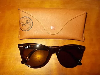 Ray Ban RB 2185 Wayfarer II 902/57 Havana Brown Glass 55mm Polarized Sunglasses • $59.99