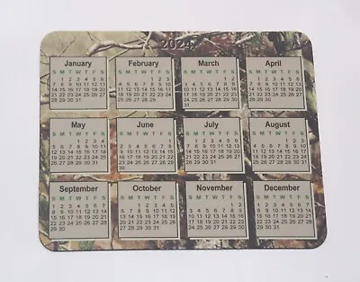 Calendar Computer Mouse Pad Year 2024 Camo Camouflage Design Hunting Fishing • $12.99