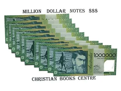 10 X Australian Replica $1 Million Dollar Note Gospel Tract Fake Money Cash • $8.95