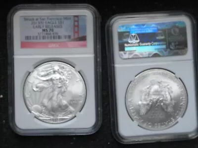 2013-S American Silver Eagle Graded MS70 By NGC Early Releases (S) SF • $48