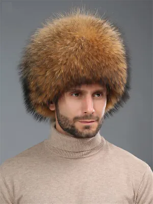 100% Real Fox Fur Hat Thicken Winter Warm Mongolian Cap Outdoor Round Hat • $72.52