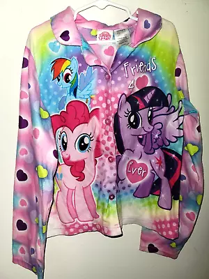 My Little Pony Long Sleeve Button Up Pajama Top Shirt Girls 10-12 • $12.99