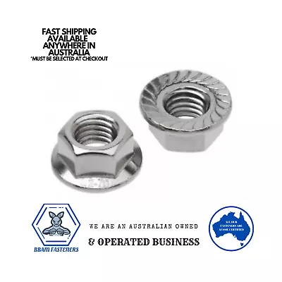 Hex Flange Nut Grade 304 Stainless Steel M4 M5 M6 M8 M10 M12 • $8