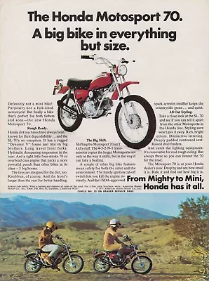 $10.44 • Buy  1971 Honda Motosport Sl-70 Sales Ad