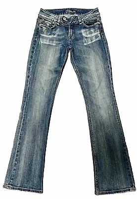 MISS ME Jeans Women’s Size 28x32 Denise Highland Low Rise Distressed Boot Cut • $32