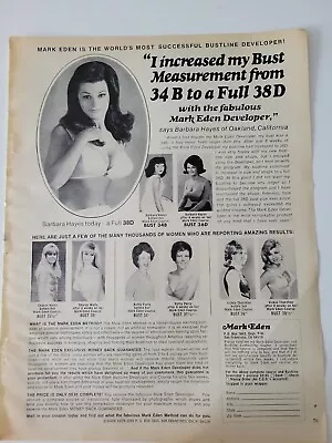 1970 Mark Eden Womens Bust Developer Increase Bustline Barbara Hayes Ad • $9.99