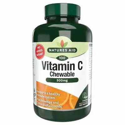 Natures Aid Vitamin C 500mg Chewable Support Healthy Immune System - 100 Tablets • £10.92