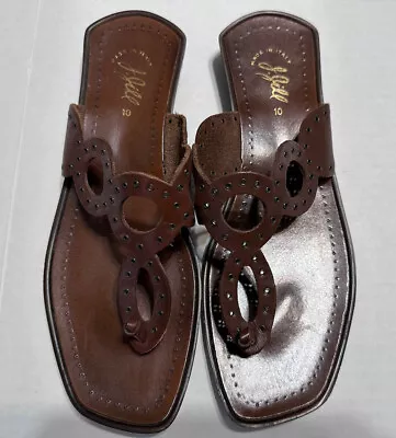 J. Jill Brown Leather Sandals Size 10 Strap Classic Simple Elegant Casual • $27