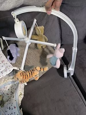 Classic Winnie The Pooh Vintage Deluxe Musical Mobile Nursery Baby Stuffy Tested • $45