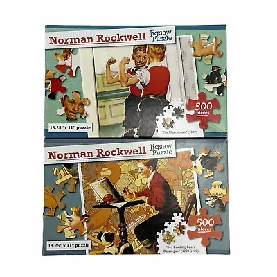 Norman Rockwell 500 Pc Jigsaw Puzzles Muscleman/Boy Reading Sears Catalogue NEW • $9.99