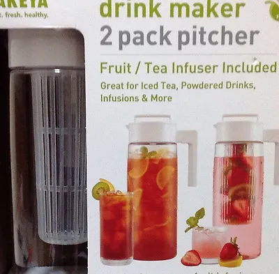 Takeya 2Pk Pitcher Drink Maker Plus Fruit / Tea Infuser Pitcher Kitchen Party • $39.10