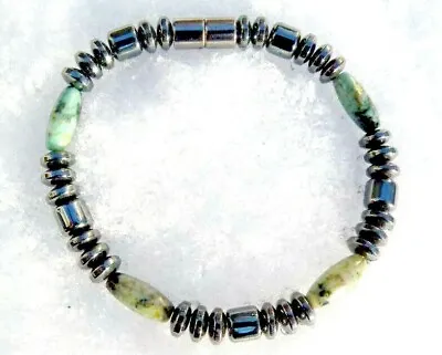 Men’s Women’s Magnetic Therapy Bracelet Anklet Healing AFRICAN TURQUOISE 1 Row • $36.99