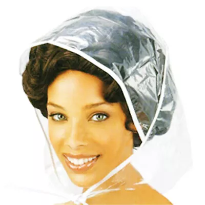 UK Stock 1PC Clear Rain Hat Ladies Women Hair Protector Hood Bonnet Tie Strings • £3.06