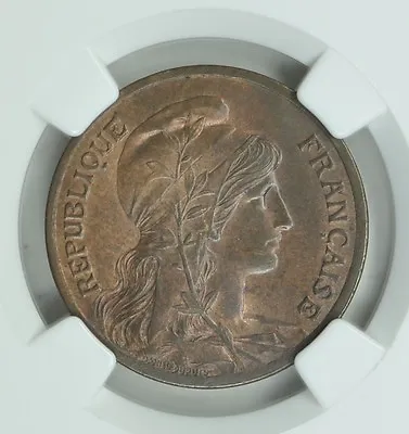 France 1900 5 Centimes NGC MS62 BN • $75