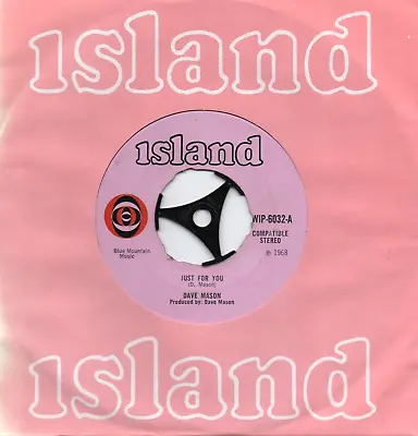 DAVE MASON - JUST FOR YOU 7  45 VINYL Rare 1968 Island Single Traffic Psych • £19.99