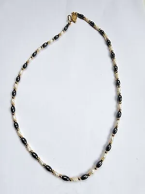 Pearl And Haematite Necklace. Gold On Silver • £19