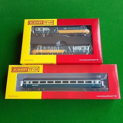 Hornby TT:120 TT3021TXSM BR Intercity 125 Class 43 HST Pack (DCC Fitted) & Coach • £290