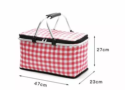 Folding Collapsible Insulated Cooler Picnic Basket Waterproof Lining - 29L • £19.99