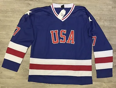 Jack O'Callahan #17 1980 Miracle On Ice USA Hockey OSJ Jersey Blue XL • $48