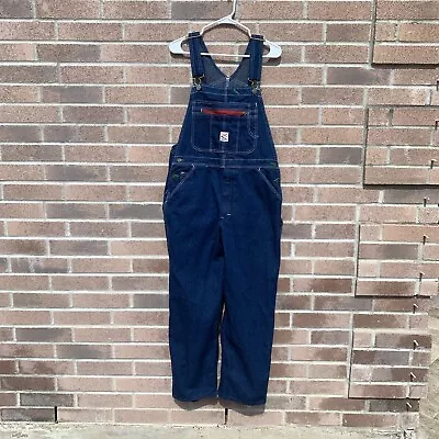 Vintage Pointer Overalls 36x28 USA Blue Denim Jean Carpenter Bib Farm Tag 38x29 • $50