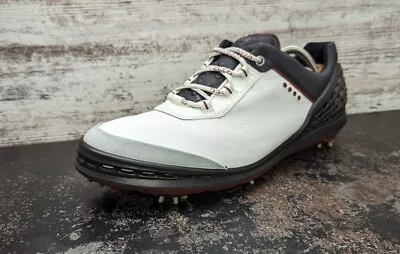 Mens Ecco Golf Shoes Sz 11 45 Extra Width Used White Leather Soft Spike Pro • $59.99