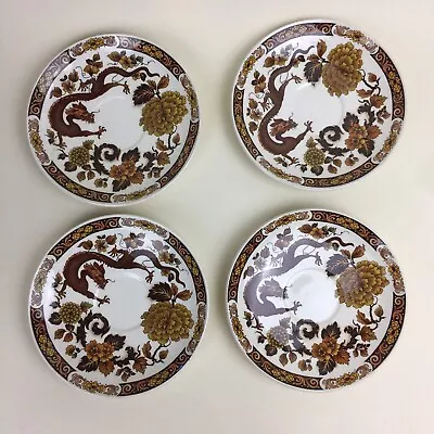 Myott Meakin Franciscan Dynasty Collection Dragon Of Kowloon 4 Saucers 6” Used • $16