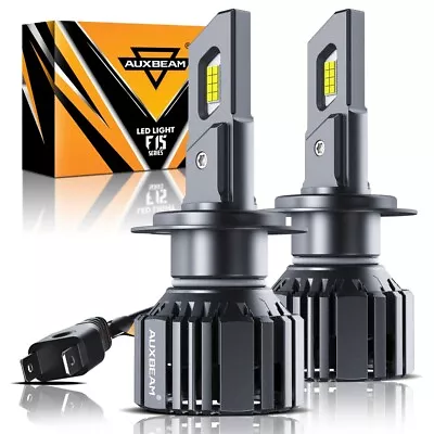 AUXBEAM H7 LED Headlight Bulb Kit High Beam 6500K White Bulbs Bright Lamp CANBUS • $38.99