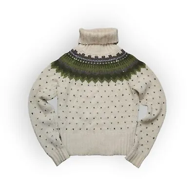 J. Crew Wool Nordic Fair Isle Turtleneck Long Sleeve Sweater Womens Small • $39.95