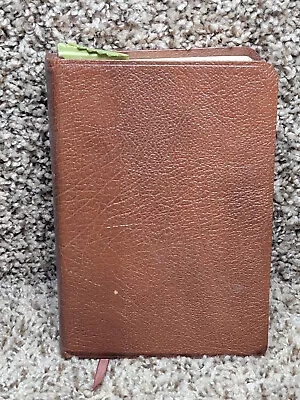 Vintage Tyndale The Living Bible Paraphrased Saddle Brown Cowhide Leather Cover • $50