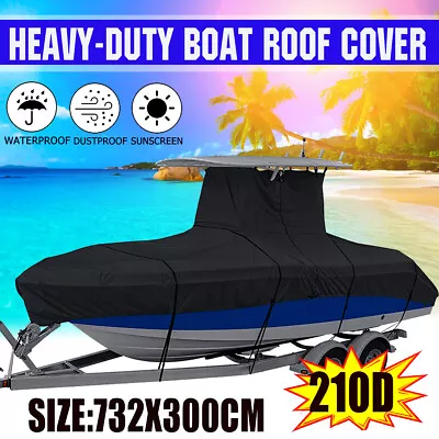 20-24ft Heavy Duty Center Console T-Top Roof Boat Cover Storages Waterproof • $147.19