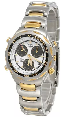 Bulova Marine Star Chrono Alarm 2-Tone SS Men's Watch 70032 -Store Display • $299