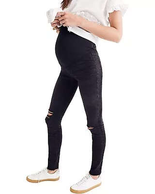 NWT Madewell  Maternity Over-the-Belly Skinny Jeans Women's Size 27 Black  • $29.99