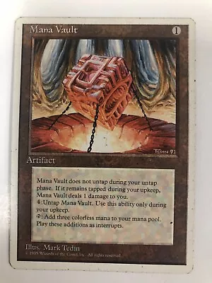 MTG 1x Mana Vault - Unlimited Edition 1995 HP Magic The Gathering - 88 • $102.07