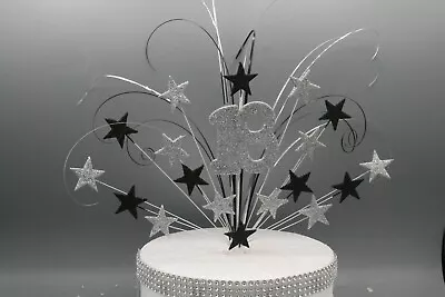 Stars On Wires Birthday Cake Topper Decoration Hearts Stars 21st 30th 40th  001 • £14.99