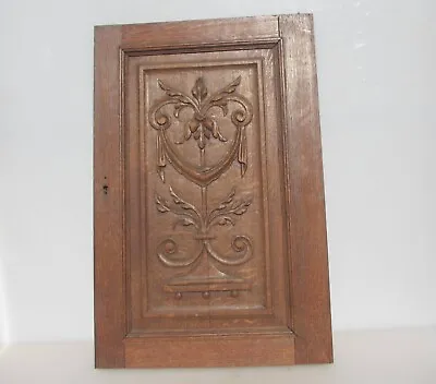 £40 • Buy Antique Carved Wooden Panel Plaque Old Wood Rococo Fruit Cupboard Door 27.5 X18 