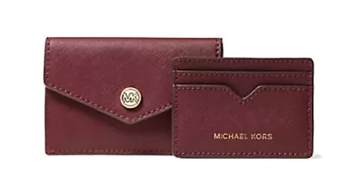 Michael Kors Small Saffiano 3-in-1 Leather Card Case Merlot • $47.99