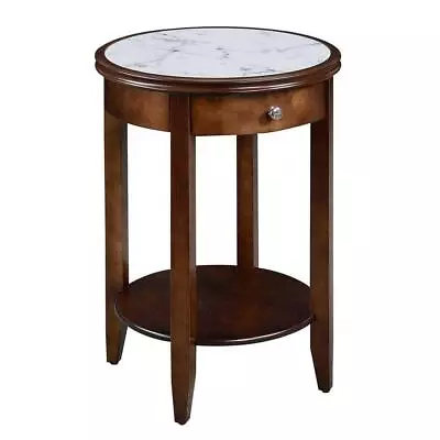 Convenience Concepts End + Side Tables 24  Faux Marble Tabletop Wood Espresso • $107.79