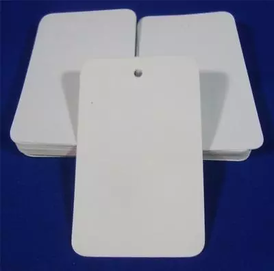 100 White Unstrung Blank Garment Merchandise Price Tags Large 1 3/4 W X 2 7/8  H • $21.60