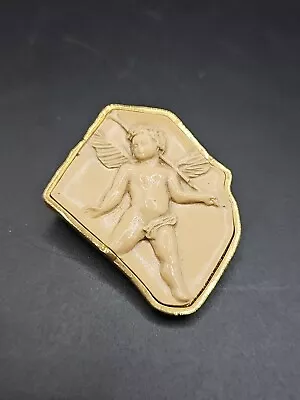 Vatican Library Collection Cherub Angel Cameo Gold Tone Brooch Signed • $14.99