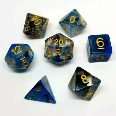 Smoky Cobalt 7 Dice Set Polyhedral RPG DnD Dungeons Dragons Pathfinder D20 AD&D • $12.99