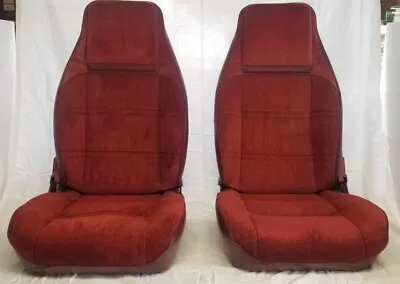 1983-1994 Chevy Oem Factory Original Red S10 Pickup Baja Bucket Seats Cloth Rare • $650
