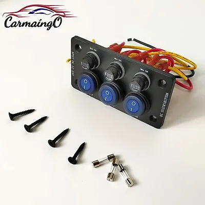 3 Gang Blue LED On/Off Toggle Switch Panel Waterproof For Truck Car Marine Boat • $13.99