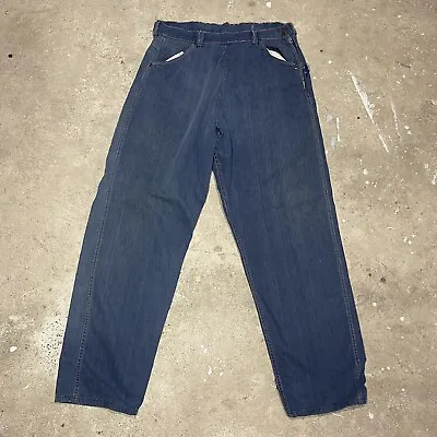 Vintage 40s 50s Ranchcraft Jeans 34 Side Zipper Talon Zip Wide True VTG Pants • $130