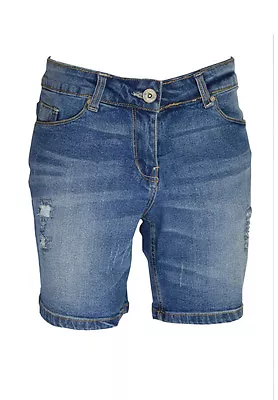 £15.99 • Buy Ladies Skinny Stretchy Denim Shorts Boyfriend Half Pant Ripped Jeans Hot Pants