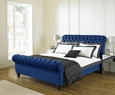 £277 • Buy Bespoke Chesterfield Scroll Sleigh Bed Frame Single Double King Super King