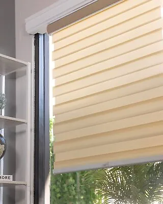 CHICOLOGY Zebra Blinds Roller Window Shades 49  W X 72  H  Basic Pearl NEW • $26.33