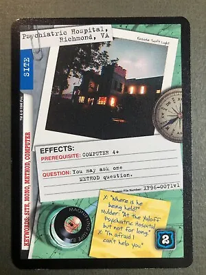 The X-Files CCG Psychiatric Hospital Richmond VA Card NM PF • $1.51