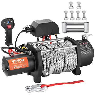 VEVOR 18000lbs Electric Winch 12V Steel Cable Truck Trailer Towing Off-Road SUV • $356.89