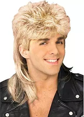 Mullet Wigs For Men Gold 70s 80s Curly Retro Disco Rocker Punk Fancy Natural ... • $21.09