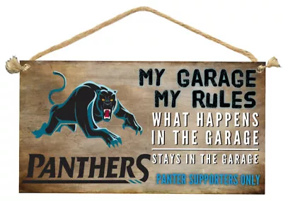 Wooden Sign Plaque Personalised Country Bar My GARAGE Shed Man Cave AU • $15